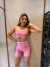 Conjunto short br rosa seco c/ off power rosa