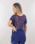 Blusa meia manga marinho tule marinho - Use Fil Fil | Moda Fitness | Biquínis | Fabricação Própria