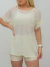 Blusa meia manga off tule off