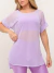 Blusa meia manga lavanda tule candy color