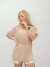 Blusa meia manga nude tule nude - comprar online