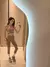 Conjunto Transpassado com Bojo e Legging V Marrom Claro