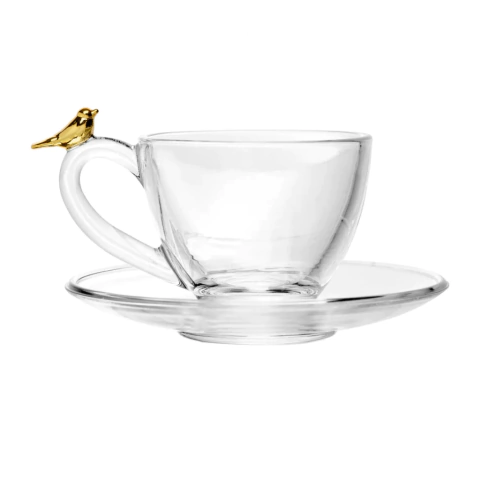 Conjunto 4 Xícaras de Café com Pires Golden Bird - comprar online