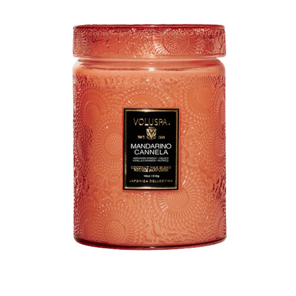 Vela Relevo Mandarino Cannela (Pote de Vidro) G - 100H