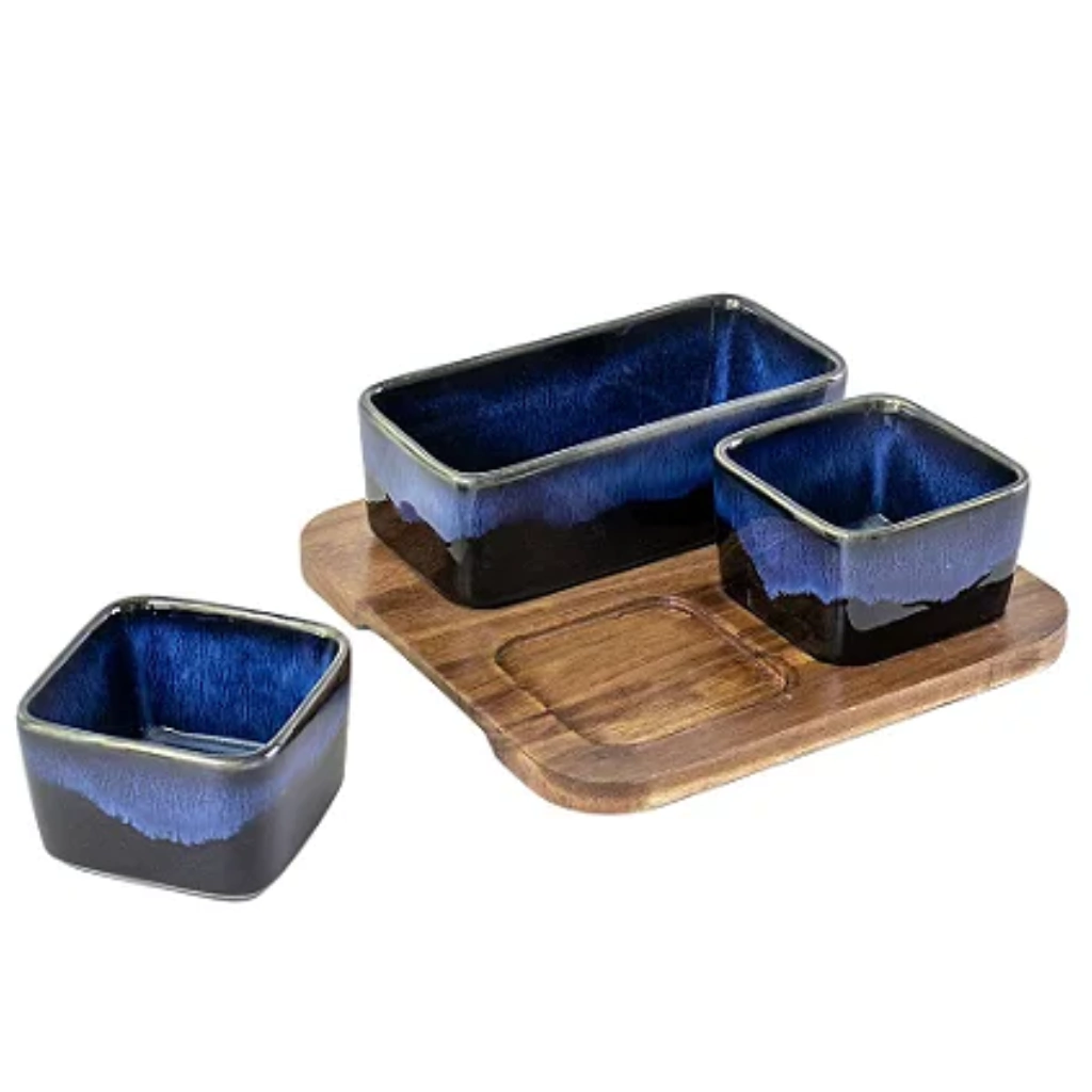 Petisqueira de Cerâmica Azul