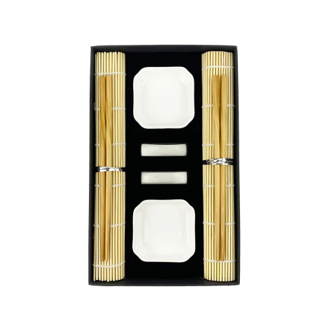 Kit Comida Japonesa De Cerâmica P/ 2 Pessoas Branco