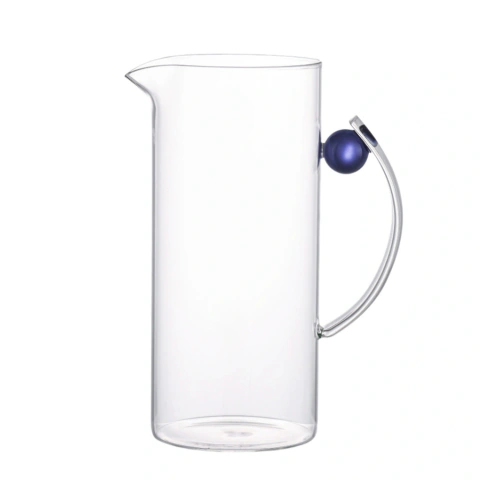 Jarra Em Vidro Borossilicato Transparente C/ Detalhe Azul 1100ml