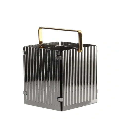 PORTA TALHER INOX COM DETALHE OURO