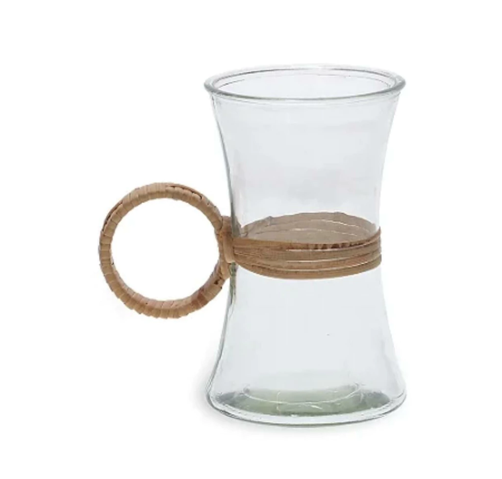 Vaso em Vidro e Fibra Natural P