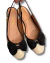 Slingback Off White Laço Preto