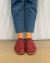 Loafer Bordado em Tela Burgundy - Loulou Shoes