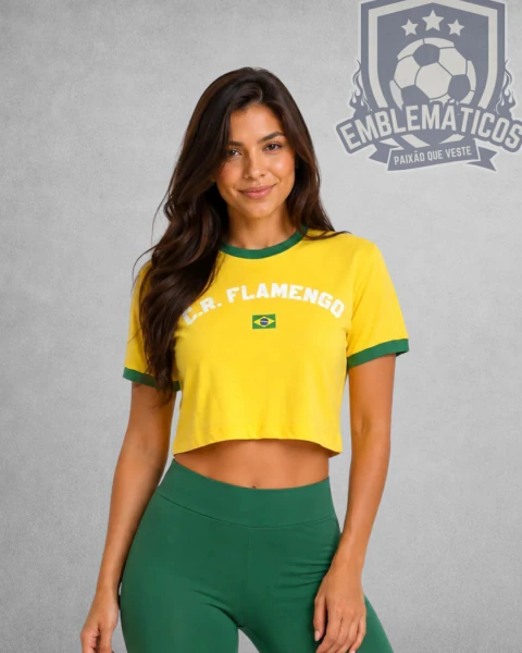 Cropped Flamengo Flor Feminino
