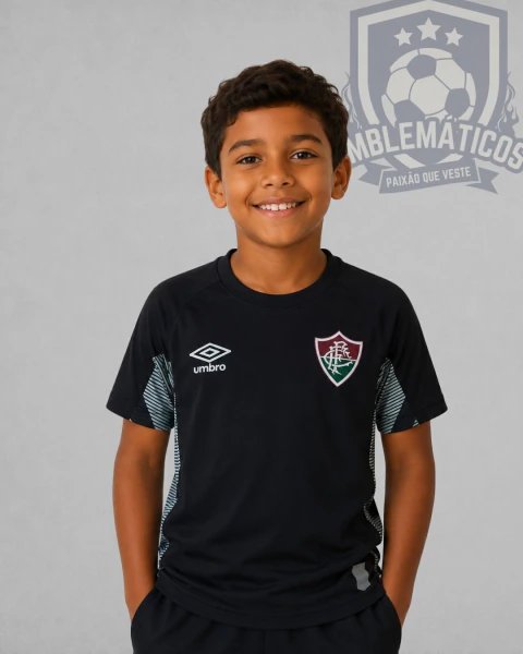 Camisa Juvenil Oficial Fluminense Goleiro 25/26 - Preto/Verde