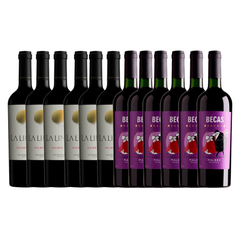 Combo com 12 (6 Becas Reserva Malbec + 6 La Linda Malbec) 750ml