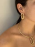 Choker e brinco dourado orgânico - comprar online