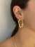 Choker e brinco dourado orgânico - Belabru