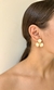 Brinco flor nude com dourado - comprar online