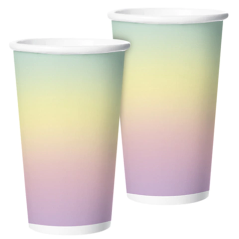 COPO DE PAPEL OMBRE ARCO - ÍRIS C/08 UNIDADES - 01 UNIDADE