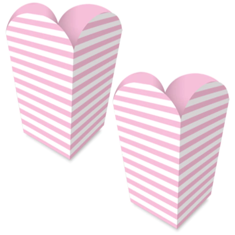 CACHEPOT PEQUENO LISTRAS ROSA BEBÊ - 8 UNIDADES