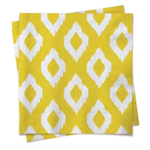 GUARDANAPO LOSANGO AMARELO 33x33 C/20 FOLHAS - 01 UNIDADE