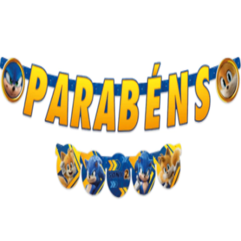 FAIXA PARABENS SONIC 2 01 UNIDADE
