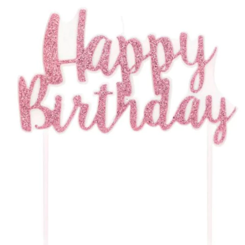 VELA HAPPY BIRTHDAY ROSA CLARO - 01 UNIDADE