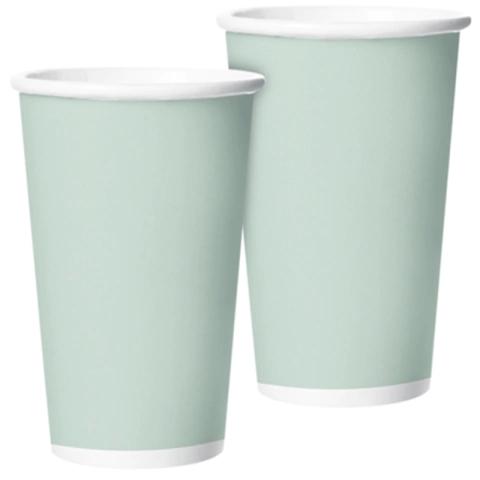 COPO DE PAPEL VERDE MENTA 180ML- 8 UNIDADES