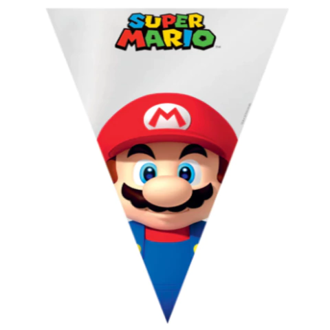 CONE SUPER MARIO 17,5x29,5 C/50 UNIDADES - 01 UNIDADE
