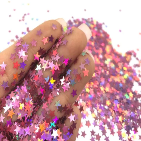 MINI CONFETE ESTRELA HOLOGRÁFICO 15G OURO ROSE - 01 UNIDADE