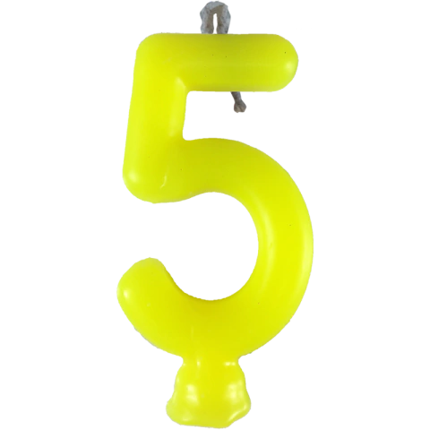 VELA NEON AMARELO N° 5 - 01 UNIDADE