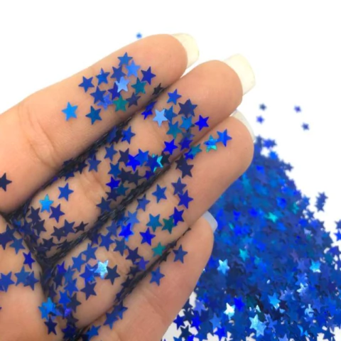 MINI CONFETE ESTRELA HOLOGRÁFICO 15G AZUL - 01 UNIDADE
