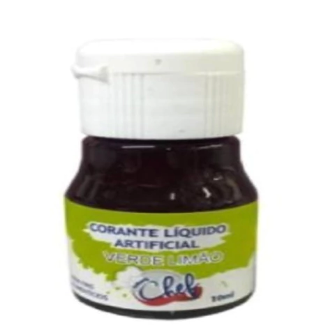 CORANTE LÍQUIDO ARTIFICIAL VERDE LIMÃO 10ML - 01 UNIDADE
