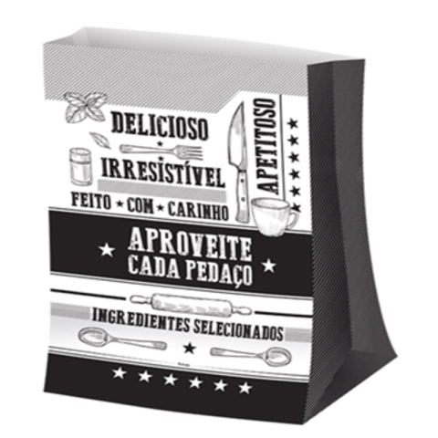 SACO PARA VIAGEM P FRASES BRANCO E PRETO - 50 UNIDADES