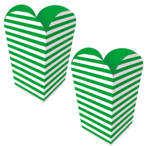 CACHEPOT PEQUENO LISTRAS VERDE - 8 UNIDADES