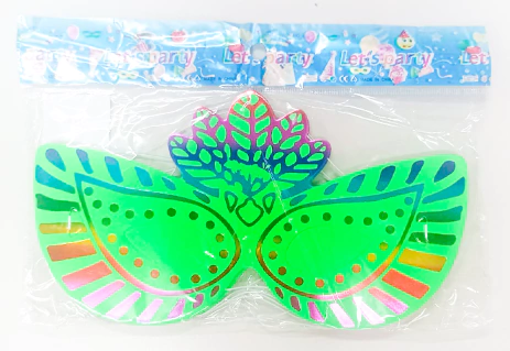 MÁSCARA CARNAVAL EGITO NEON VERDE COM 12 UNIDADES - 01 UNIDADE