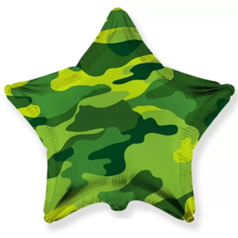 BALÃO METALIZADO ESTRELA MILITAR 20" - 01 UNIDADE