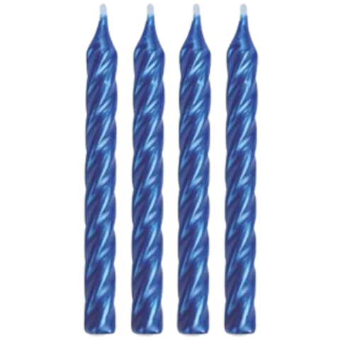 VELA ESPIRAL METALIZADA AZUL C/8 - 01 UNIDADE