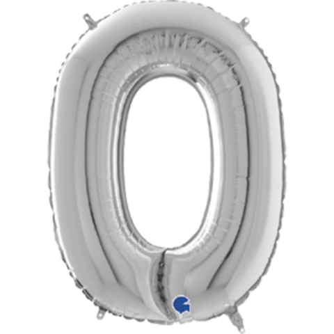 BALÃO METALIZADO LETRA O PRATA 26" (APROX.66CM) - 01 UNIDADE