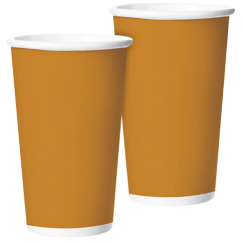 COPO PAPEL LARANJA 180ML - 8 UNIDADES