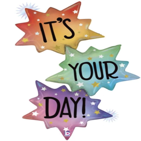 BALÃO METALIZADO OPAL ITS YOUR DAY BURST 51" - 01 UNIDADE