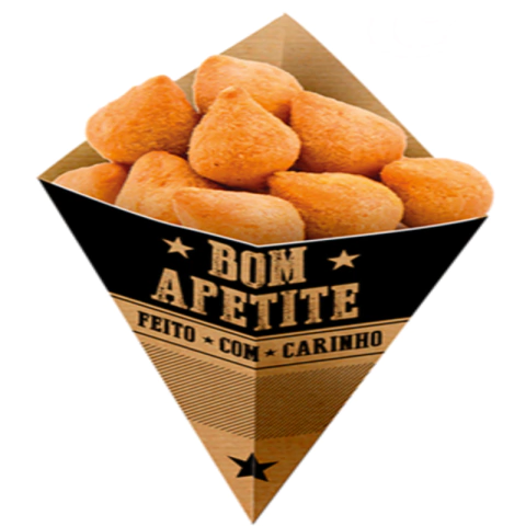 CONE BICUDO MÉDIO FRASES KRAFT - 50 UNIDADES