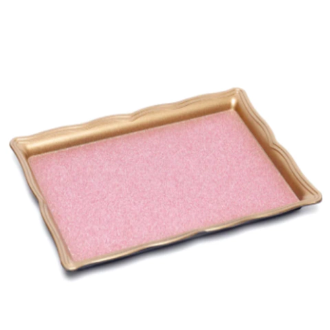 BANDEJA DECORATIVA RET G GLITTER ROSA PASTEL 31x21x3 - 01 UNIDADE