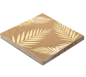 GUARDANAPO DE PAPEL DUPLA CAMADA FOLHAGEM KRAFT 33X33 CM C/20 UN