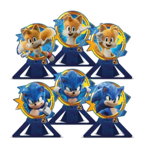 DECORAÇÃO DE MESA SONIC 2 C/06 UNIDADES - 01 UNIDADE