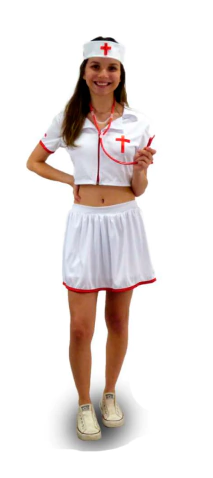 FANTASIA ENFERMEIRA TAMANHO P - 01 UNIDADE
