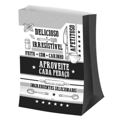 SACO PARA VIAGEM M FRASES BRANCO E PRETO - 50 UNIDADES