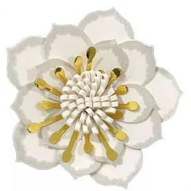 PAINEL FLORAL CAMELIA M BRANCA COM METAL - 01 UNIDADE