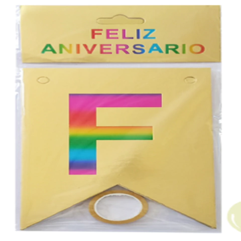 LETRAS DE PAPEL DECORATIVA PARA ANIVERSARIO DOURADO - 01 UNIDADE