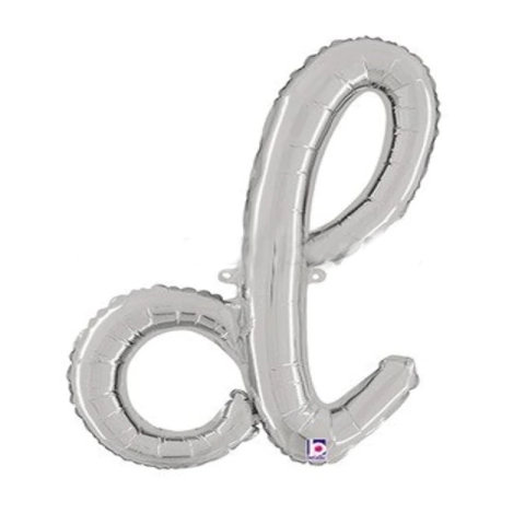 BALÃO LETRA PRATA SCRIPT D - 01 UNIDADE