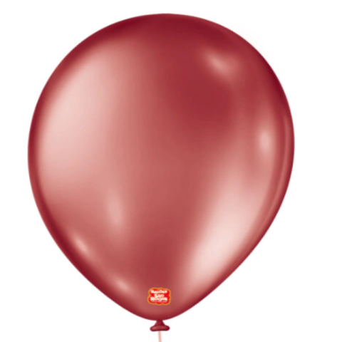 BALÃO 9" METALLIC BALLOON VERMELHO PACOTE C/25 UNIDADES - 01 UNIDADE